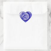Blaue Rose Herz-Aufkleber (Tasche)