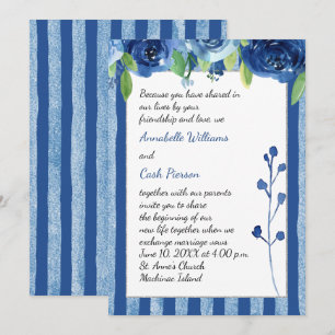Blaue Rose Hochzeitseinladung Einladung