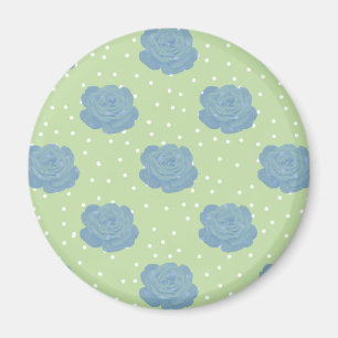 Blaue Rose im grünen Hintergrund Magnet