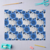 Blaue Rose im weißen Dekoupage Seidenpapier (Basteln)