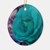 Blaue Rose in Blume Keramik Ornament (Links)