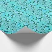 Blaue Rose in einer glänzenden Dusche Geschenkpapier (Ecke)