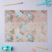 Blaue Rose in Rosa Dekoupage Seidenpapier (Basteln)