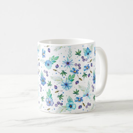 Blaue Rose Kaffeetasse (VorderseiteRechts)