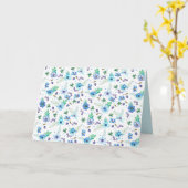 Blaue Rose Karte (Gelbe Blume)