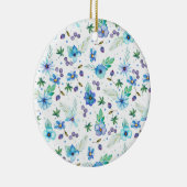 Blaue Rose Keramik Ornament (Rechts)