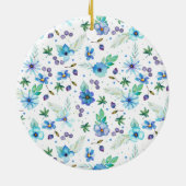 Blaue Rose Keramik Ornament (Hinten)