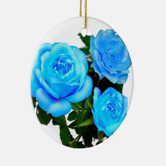 Blaue Rose Keramik Ornament (Rechts)