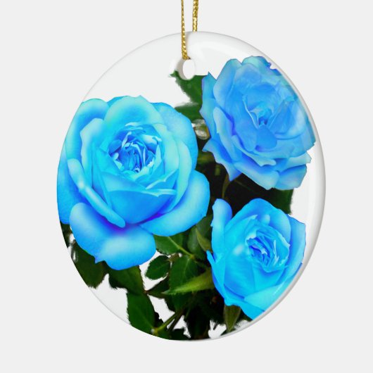 Blaue Rose Keramik Ornament (Links)