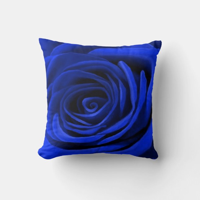 Blaue Rose Kissen (Vorderseite)