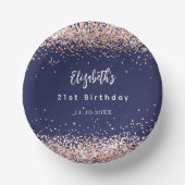 Blaue Rose Konfetti Pappteller (Vorderseite)