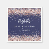 Blaue Rose Konfetti Serviette (Vorderseite)