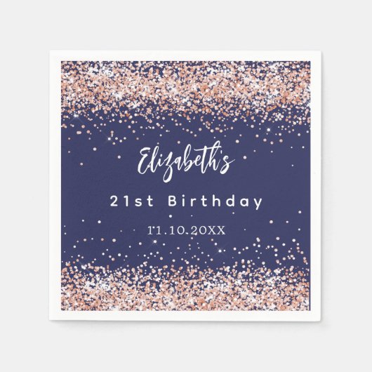 Blaue Rose Konfetti Serviette (Vorderseite)