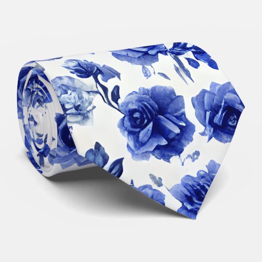 Blaue Rose Krawatte (Gerollt)