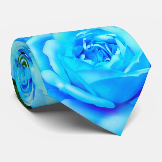 Blaue Rose Krawatte (Gerollt)
