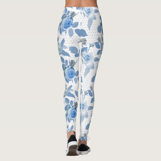 Blaue Rose Leggings (Rückseite)