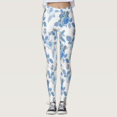 Blaue Rose Leggings (Vorderseite)
