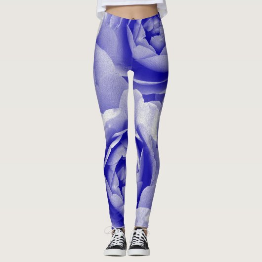 Blaue Rose Leggings (Vorderseite)