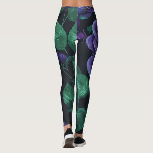 Blaue Rose Leggings (Rückseite)