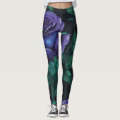 Blaue Rose Leggings (Vorderseite)