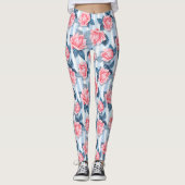 blaue Rose Leggings (Vorderseite)