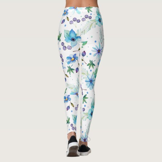 Blaue Rose Leggings (Rückseite)