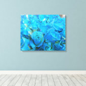 Blaue Rose Leinwanddruck (Insitu (Holzboden))