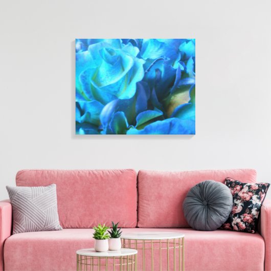 Blaue Rose Leinwanddruck (Insitu (Wohnzimmer))