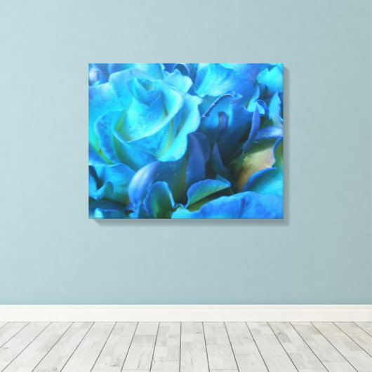 Blaue Rose Leinwanddruck (Insitu (Holzboden))