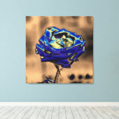 Blaue Rose Leinwanddruck (Insitu (Holzboden))