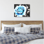blaue Rose Leinwanddruck (Insitu (Schlafzimmer))