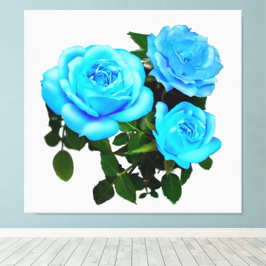Blaue Rose Leinwanddruck (Insitu (Holzboden))