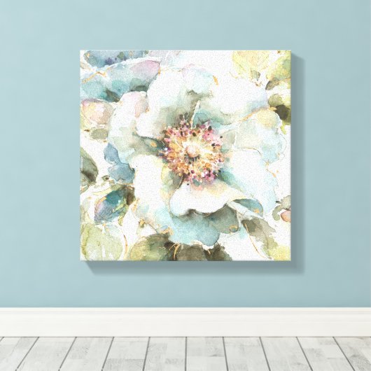 Blaue Rose Leinwanddruck (Insitu (Holzboden))