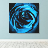 Blaue Rose Leinwanddruck (Insitu (Holzboden))