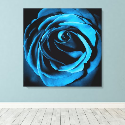 Blaue Rose Leinwanddruck (Insitu (Holzboden))