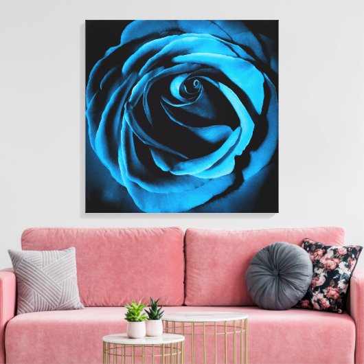 Blaue Rose Leinwanddruck (Insitu (Wohnzimmer))
