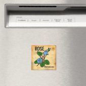 Blaue Rose Linienkunst im Stil von gealtertem Papi Magnet (In Situ (Geschirrspüler))