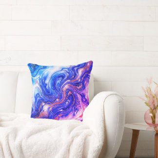 Blaue Rose-Marbel-Luxus-Abstrakt-Fluid-Art-Muster Kissen