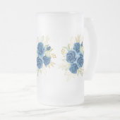 Blaue Rose Mattglas Bierglas (VorderseiteRechts)