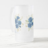 Blaue Rose Mattglas Bierglas (Vorderseite Links)