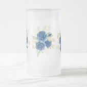 Blaue Rose Mattglas Bierglas (Mittel)