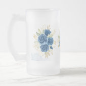 Blaue Rose Mattglas Bierglas (Links)