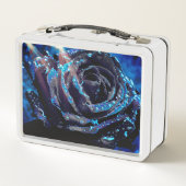 Blaue Rose Metall Brotdose (Rückseite)