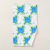 Blaue Rose mit Aquamarinen Badhandtuch Set (Handtuch)