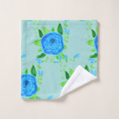 Blaue Rose mit Aquamarinen Badhandtuch Set (Waschlappen)