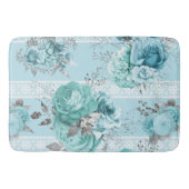 Blaue Rose mit Lace Badematte (Vorderseite)