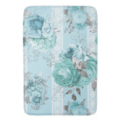 Blaue Rose mit Lace Badematte (Vorderseite Vertikal)