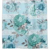 Blaue Rose mit Lace-Details Duschvorhang (Vorderseite)