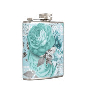 Blaue Rose mit Lace Flachmann (Rechts)