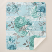 Blaue Rose mit Lace Sherpadecke (Vorderseite)